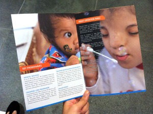 A brochure from Operation Smile Singapore's booth